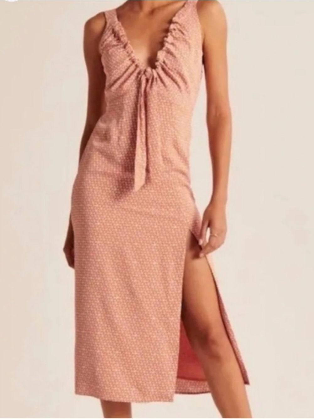 Abercrombie & Fitch Tie-Front Sleeveless Midi Dress XS Petite